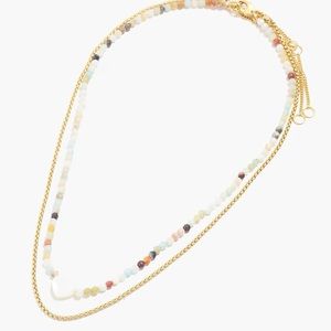 Madewell mother of pearl heart necklace set